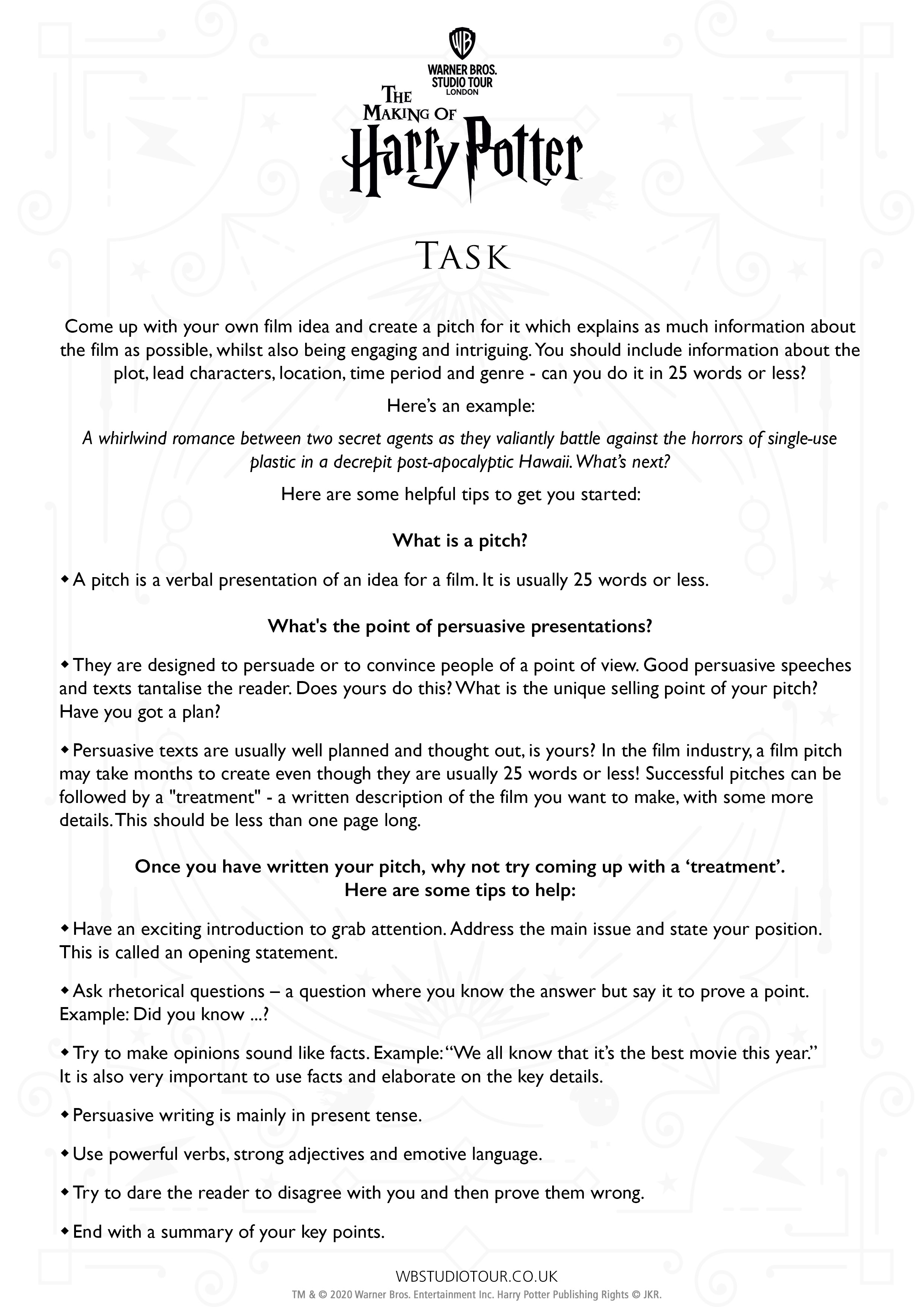 Set Design activity worksheets page 2 - Studio Tour at Home